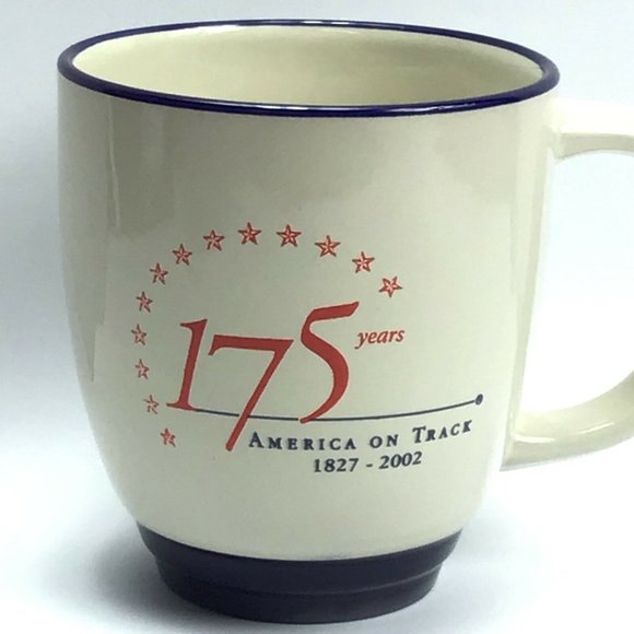 B&O Railroad Train Museum / 175 Years Anniversary / Blue Rim Souvenir Coffee Mug - Picture 4 of 4